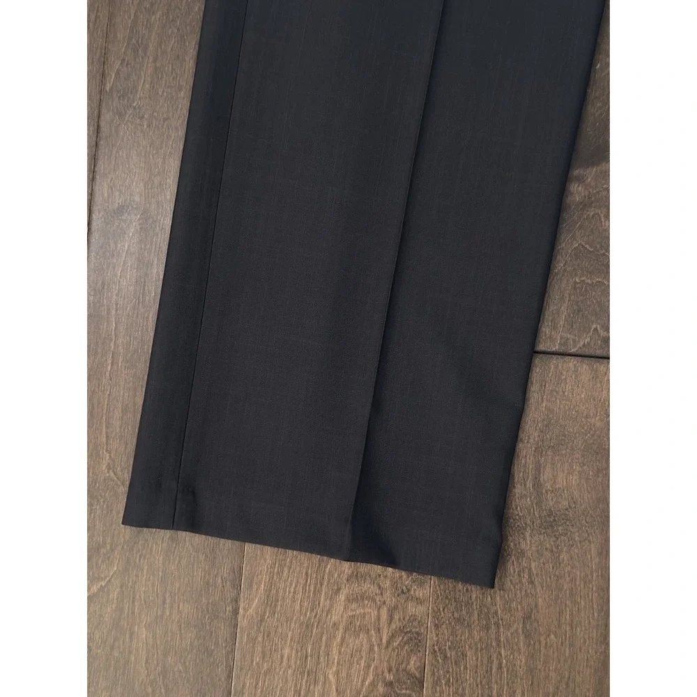 Haggar Repreve Mens Flat Front Dress Pants Size 44X32 Dark Grey Expandable Waist